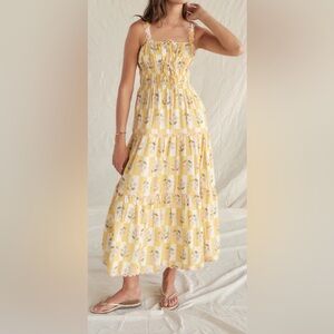 Saylor Zarina Yellow Checkered Maxi Dress